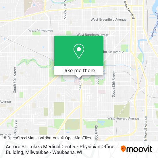 Mapa de Aurora St. Luke's Medical Center - Physician Office Building