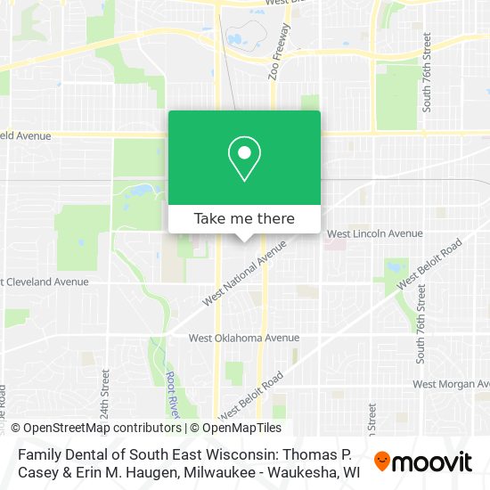 Mapa de Family Dental of South East Wisconsin: Thomas P. Casey & Erin M. Haugen