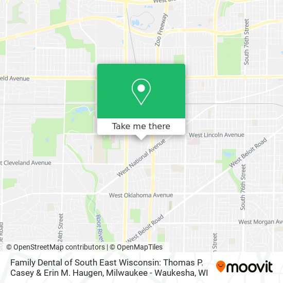 Family Dental of South East Wisconsin: Thomas P. Casey & Erin M. Haugen map