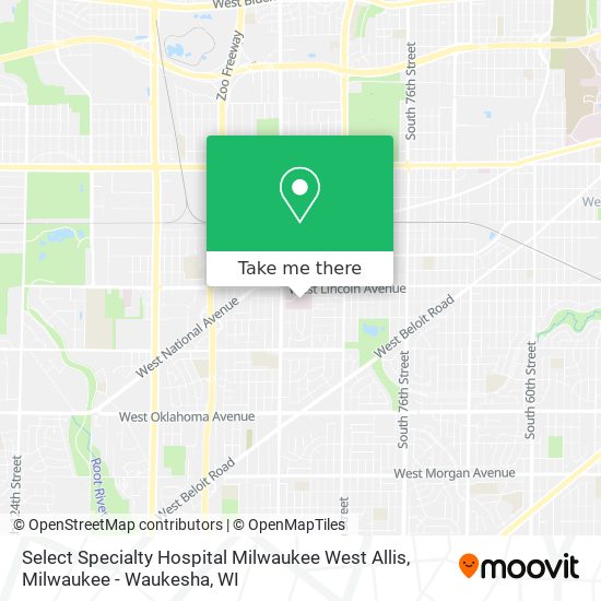 Mapa de Select Specialty Hospital Milwaukee West Allis