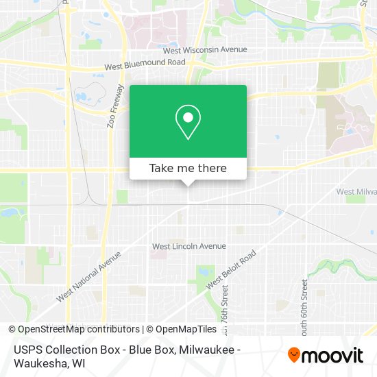 Mapa de USPS Collection Box - Blue Box