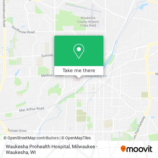 Mapa de Waukesha Prohealth Hospital