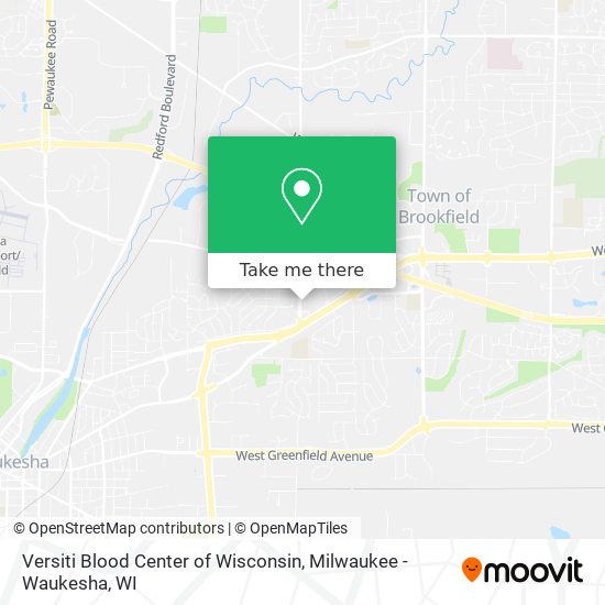 Versiti Blood Center of Wisconsin map