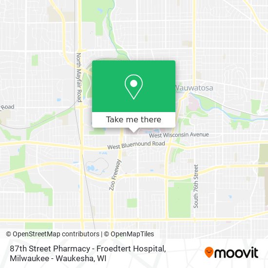 Mapa de 87th Street Pharmacy - Froedtert Hospital