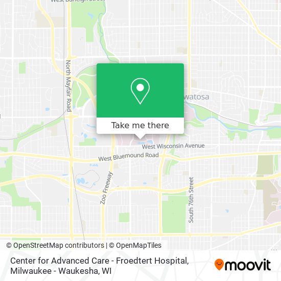 Mapa de Center for Advanced Care - Froedtert Hospital