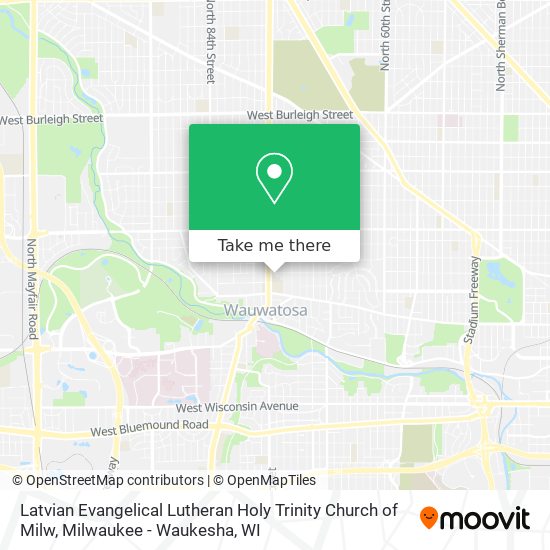 Latvian Evangelical Lutheran Holy Trinity Church of Milw map