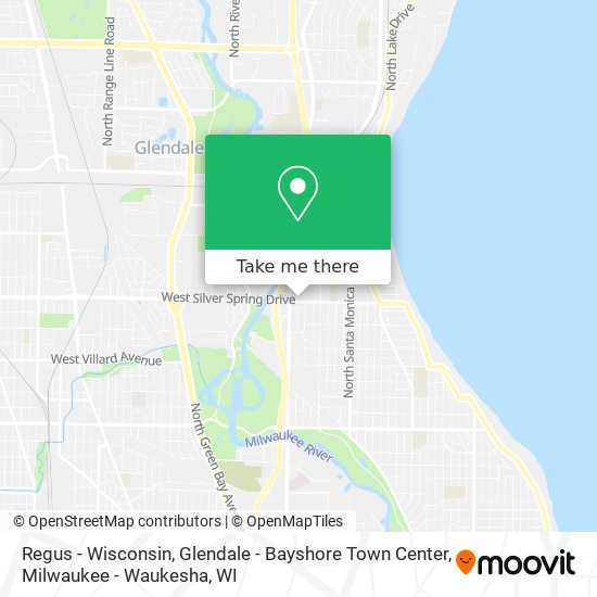 Mapa de Regus - Wisconsin, Glendale - Bayshore Town Center