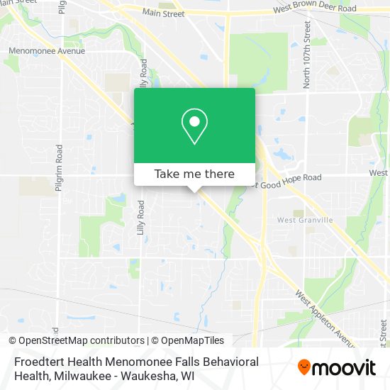 Mapa de Froedtert Health Menomonee Falls Behavioral Health