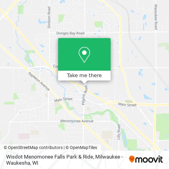Wisdot Menomonee Falls Park & Ride map
