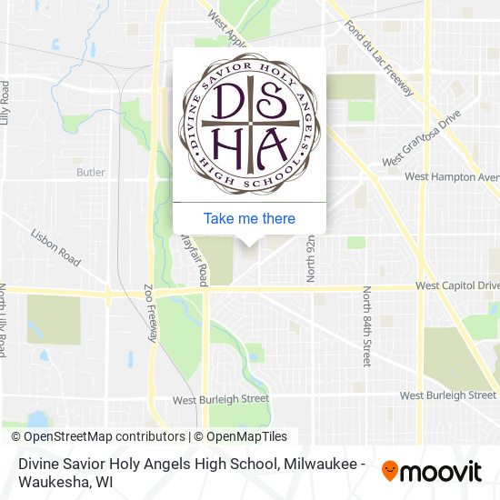 Divine Savior Holy Angels High School map