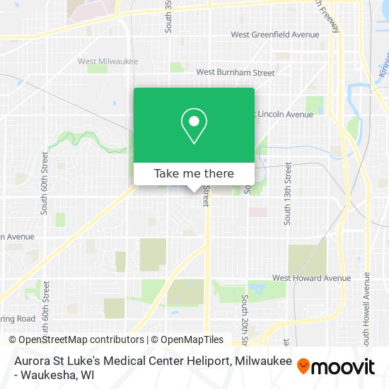Aurora St Luke's Medical Center Heliport map