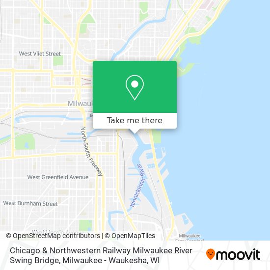 Chicago & Northwestern Railway Milwaukee River Swing Bridge map
