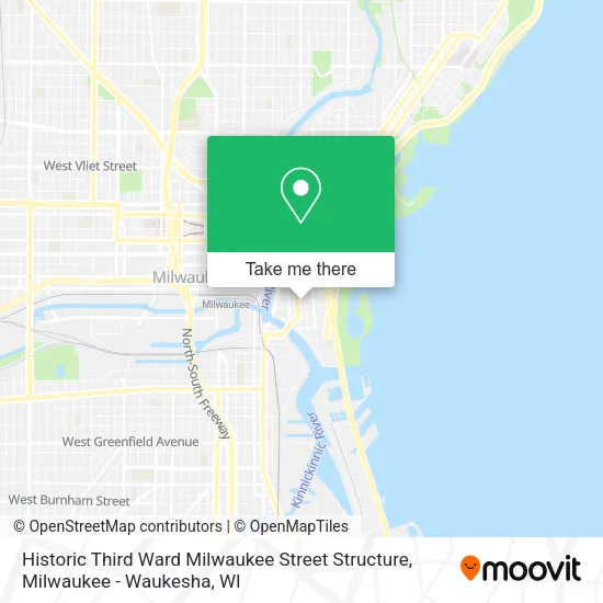 Mapa de Historic Third Ward Milwaukee Street Structure