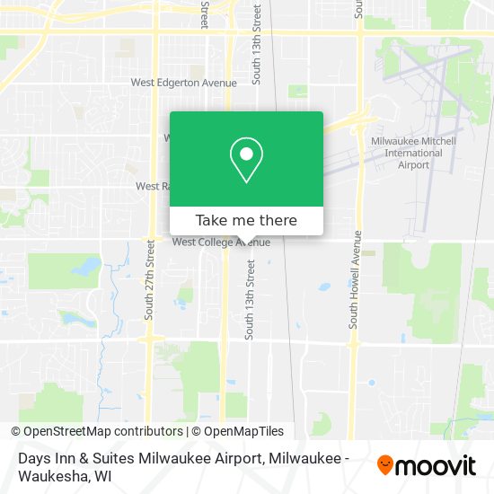 Days Inn & Suites Milwaukee Airport map