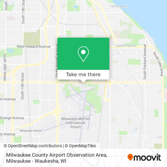 Milwaukee County Airport Observation Area map