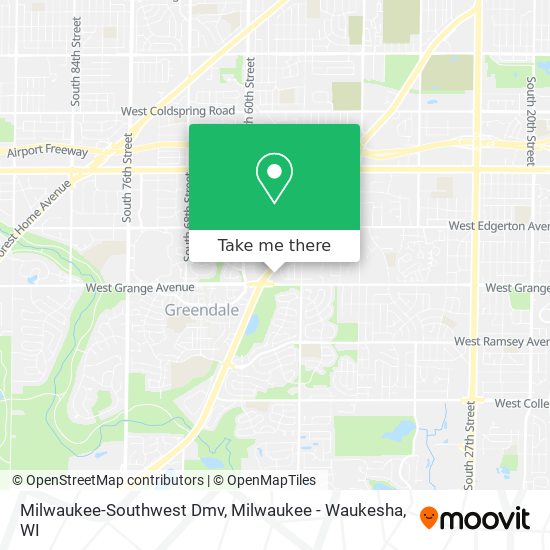 Milwaukee-Southwest Dmv map