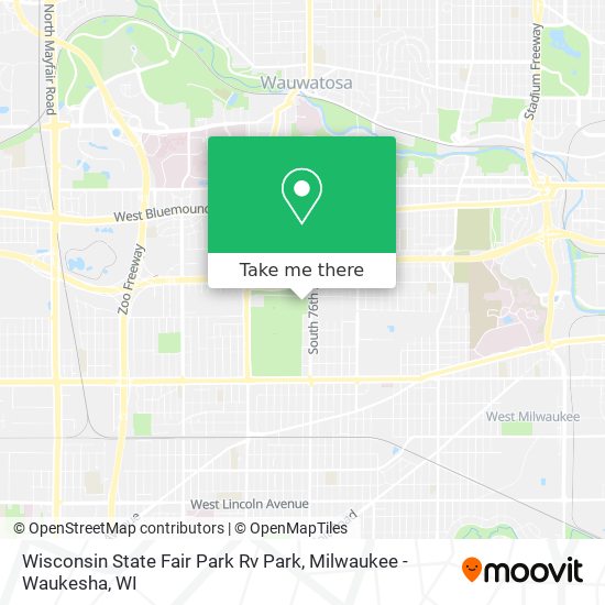 Mapa de Wisconsin State Fair Park Rv Park