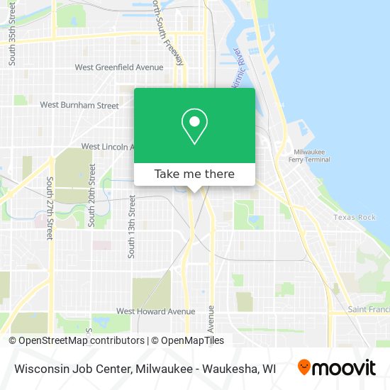 Mapa de Wisconsin Job Center