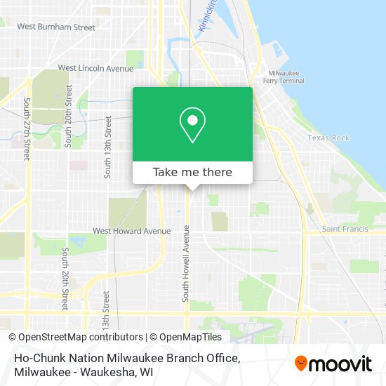 Mapa de Ho-Chunk Nation Milwaukee Branch Office