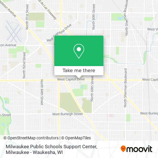 Milwaukee Public Schools Support Center map