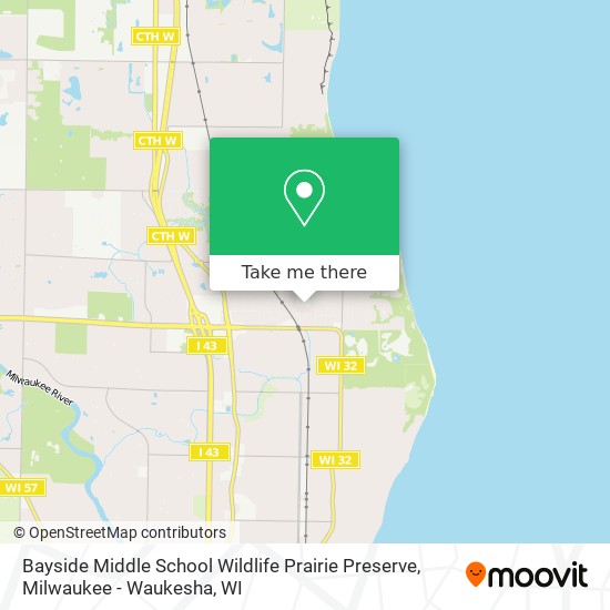 Mapa de Bayside Middle School Wildlife Prairie Preserve