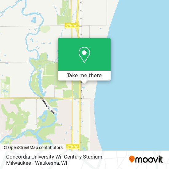 Mapa de Concordia University Wi- Century Stadium