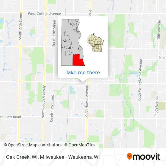 Oak Creek, WI map