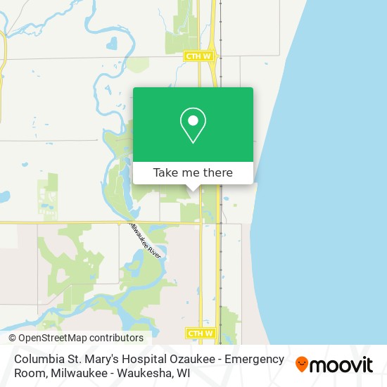 Columbia St. Mary's Hospital Ozaukee - Emergency Room map
