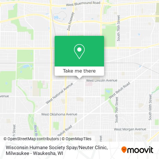 Mapa de Wisconsin Humane Society Spay / Neuter Clinic