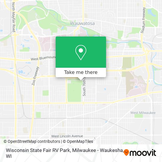 Mapa de Wisconsin State Fair RV Park
