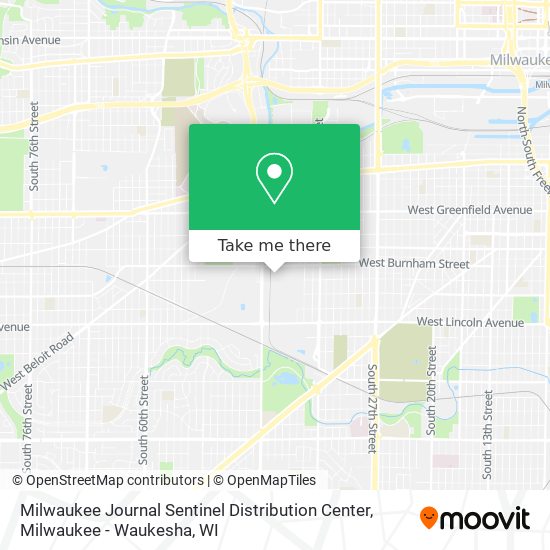 Mapa de Milwaukee Journal Sentinel Distribution Center