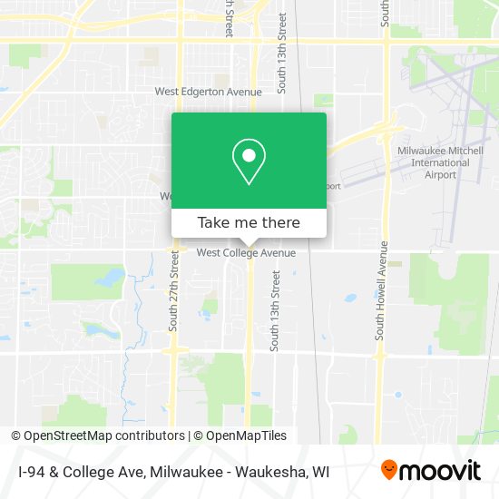 I-94 & College Ave map