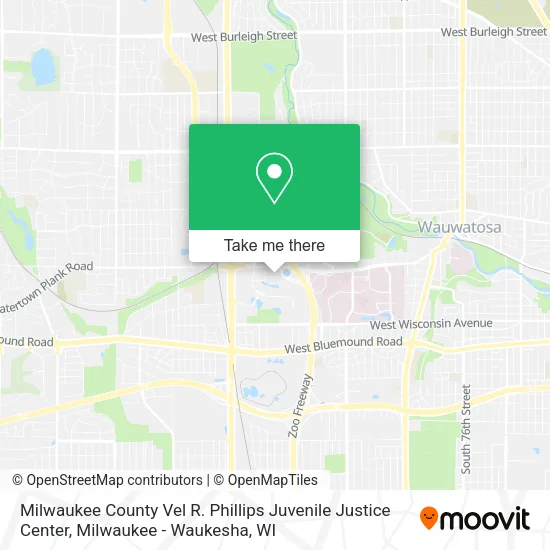 Milwaukee County Vel R. Phillips Juvenile Justice Center map