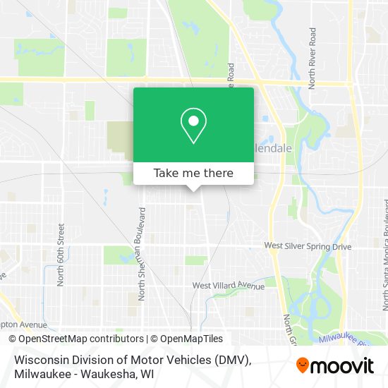 Mapa de Wisconsin Division of Motor Vehicles (DMV)