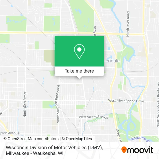 Mapa de Wisconsin Division of Motor Vehicles (DMV)
