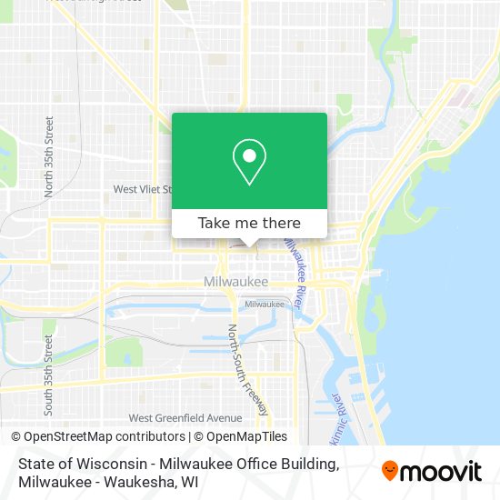 State of Wisconsin - Milwaukee Office Building map
