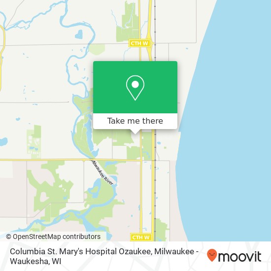 Columbia St. Mary's Hospital Ozaukee map