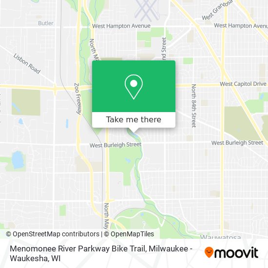 Mapa de Menomonee River Parkway Bike Trail