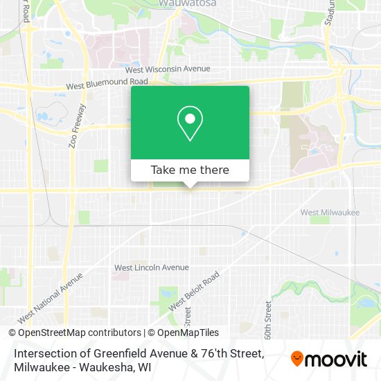 Intersection of Greenfield Avenue & 76'th Street map