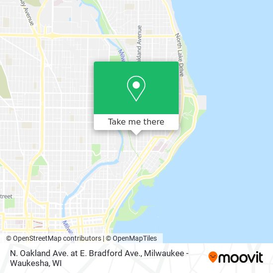 Mapa de N. Oakland Ave. at E. Bradford Ave.