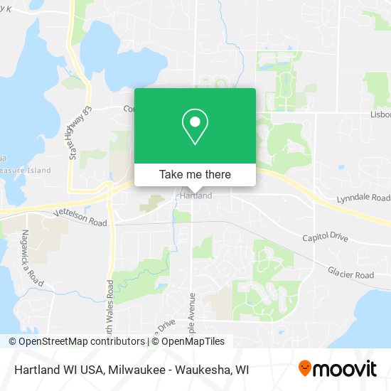 Mapa de Hartland WI USA