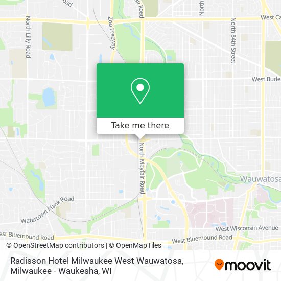 Radisson Hotel Milwaukee West Wauwatosa map