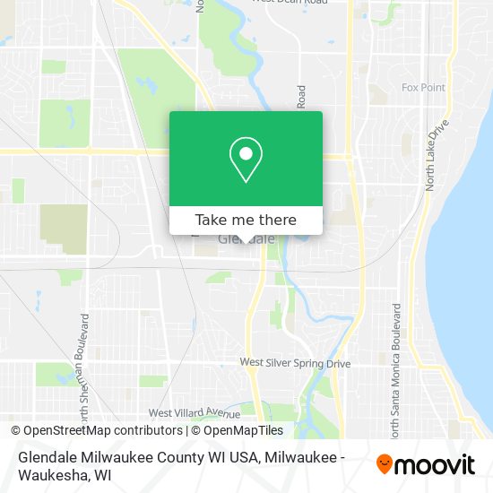 Mapa de Glendale Milwaukee County WI USA