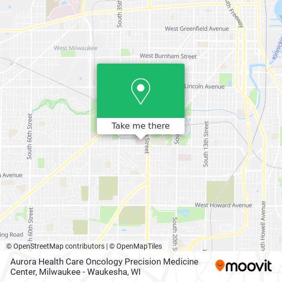 Aurora Health Care Oncology Precision Medicine Center map