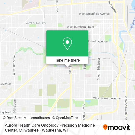 Mapa de Aurora Health Care Oncology Precision Medicine Center