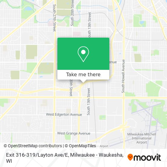 Exit 316-319/Layton Ave/E map