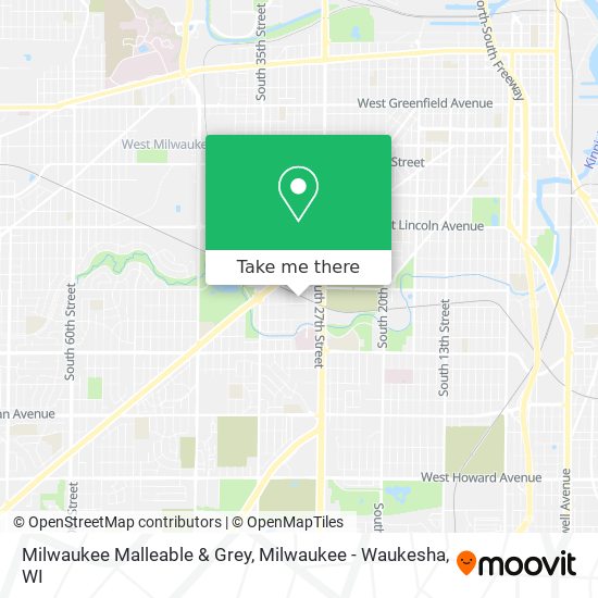 Mapa de Milwaukee Malleable & Grey