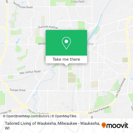 Tailored Living of Waukesha map