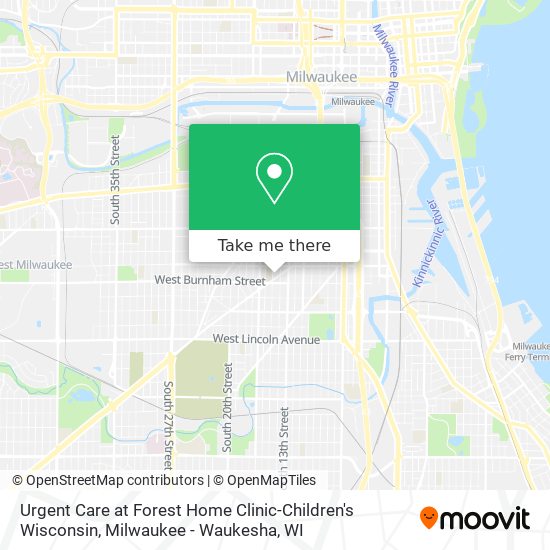 Mapa de Urgent Care at Forest Home Clinic-Children's Wisconsin