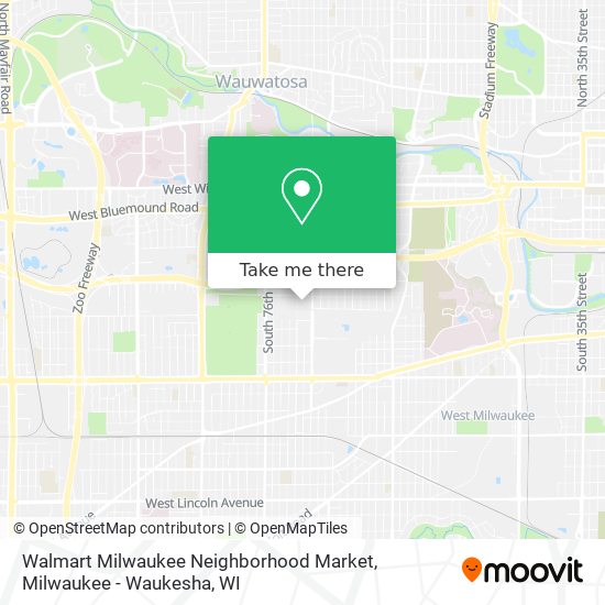 Mapa de Walmart Milwaukee Neighborhood Market